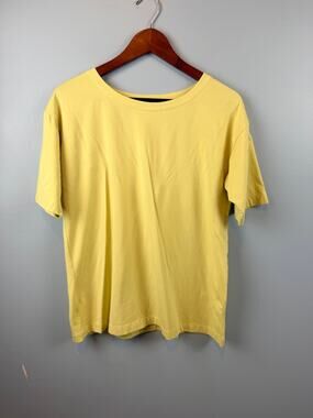 J.Jill Luxe Supima Cotton Elbow Sleeve Tee Chartruese Green Solid Small